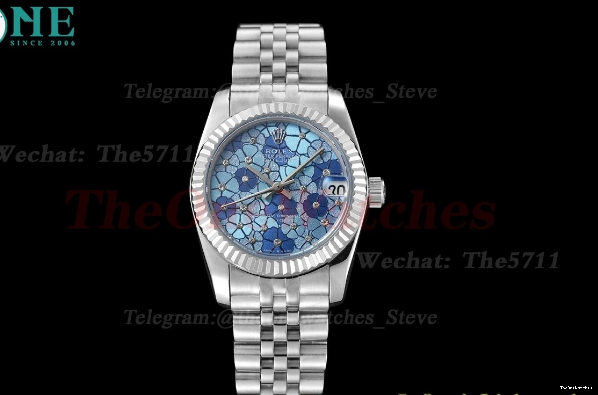 SS Flower 278274 31mm SS Dial Datejust Blue MY8215 GDF 0205